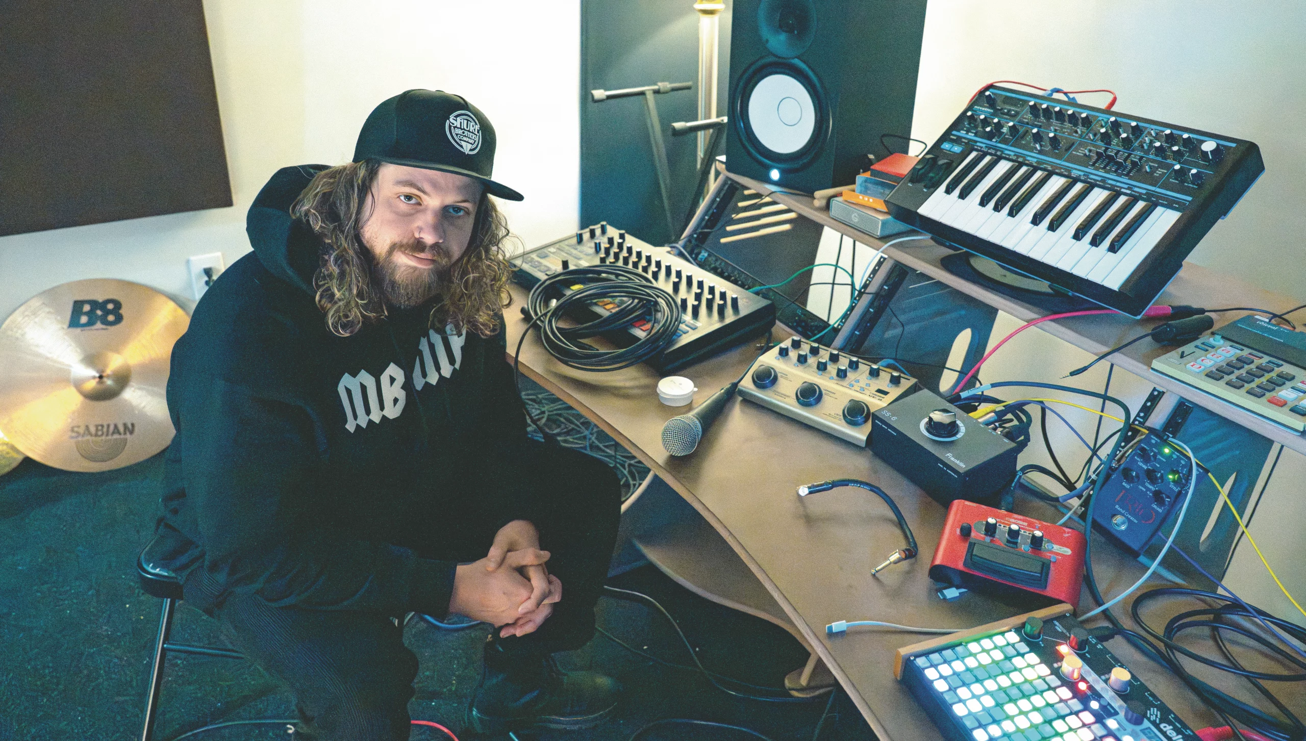 Alex Cutler sitting at Smoking Nun Recording.